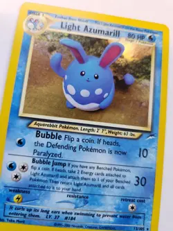 Light Azumarill Neo Holo Base Pokemon Card WOTC NM - Image 4