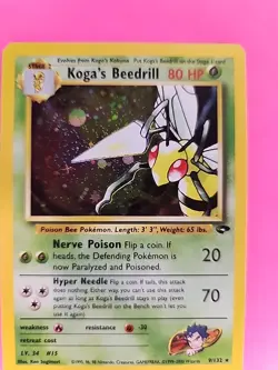 Koga's Beedrill Gym Holo Pokemon Card Base WOTC NM - Image 3