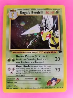 Koga's Beedrill Gym Holo Pokemon Card Base WOTC NM - Image 5