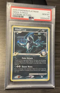 PSA GEM MINT 10 - Absol G 1/147 Supreme Victors Holo Rare Pokemon Card POP 10 - Image 1