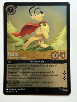Pluto - Determined Defender Cold Foil Fabled 14/204 NM Lorcana Card - Image 1