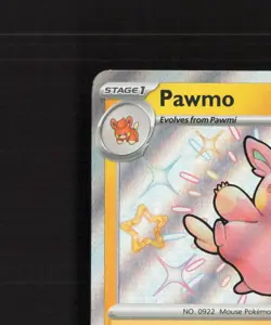 Pawmo 143/091 Paldean Fates Shiny Holo Rare Pokemon Card LP - Image 3