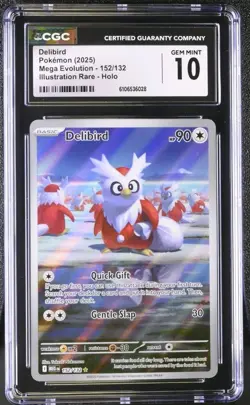 Delibird 152/132 Pokemon Mega Evolution Illustration Rare IR CGC 10 GEM MINT - Image 1