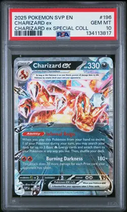 2025 POKEMON SVP EN-SV BLACK STAR PROMO #196 CHARIZARD EX PSA 10 - Image 1