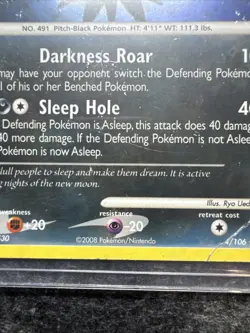 2008 Pokemon D&P (Great Encounters) Darkrai Holo #4 - Image 3