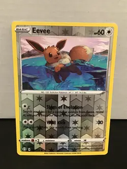 Eevee 52/72 Reverse Holo Common Pokemon Shining Fates - Image 1