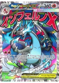 Mega Charizard X ex 023 Me: Mega Evolution Phantasmal Flames UPC Promo Pokemon - Image 1