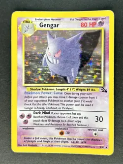 Pokemon Vintage Holo Gengar 5/62 Fossil WoTC 1999 HP - Image 1