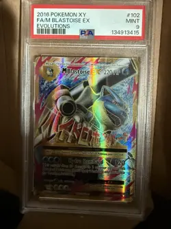 2016 Pokemon XY Evolutions #102 Full Art/M Blastoise EX PSA Mint 9 - Image 2