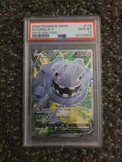 2020 Pokemon SWSH FA/Steelix V Vivid Voltage PSA 10 Gem Mint - Image 1