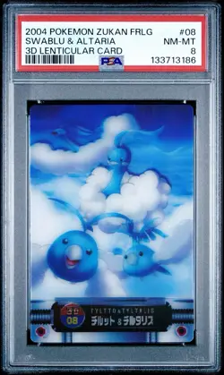PSA 8 Swablu & Altaria 3D Lenticular Japanese Carddass Zukan No 08 Pokemon - Image 1