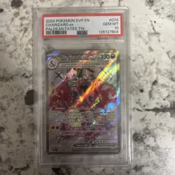 2024 Pokemon Black Star Promo #074 Charizard Ex Paldean Fates Tin PSA 10 - Image 1