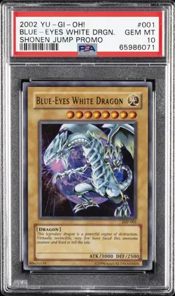 2002 YU-GI-OH! SHONEN JUMP PROMO #001 BLUE-EYES WHITE DRAGON PSA 10 - Image 1