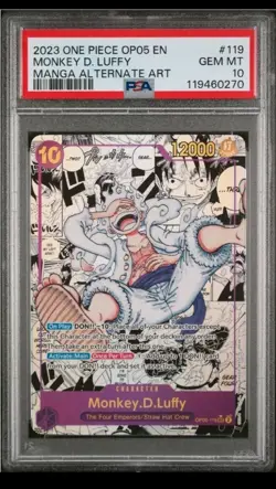 2023 One Piece OP05 Manga Alternate Art #119 Monkey D. Luffy PSA 10 GEM MINT - Image 1