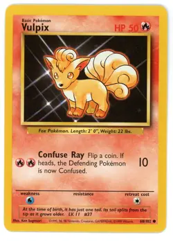 Vulpix 68/102 Base Set Unlimited Pokemon Card - Image 1
