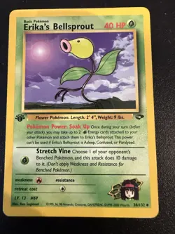 Pokemon TCG Erika's Bellsprout Gym Challenge 38 1st Edition Uncommon Card - Image 1