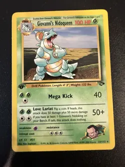 Pokemon Giovanni's Nidoqueen 1st Edition Rare Card 23/132 Gym Challenge - Image 1