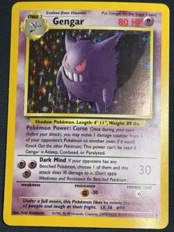Pokemon TCG Gengar Fossil Holo Card 5/62 Unlimited Rare - Image 1