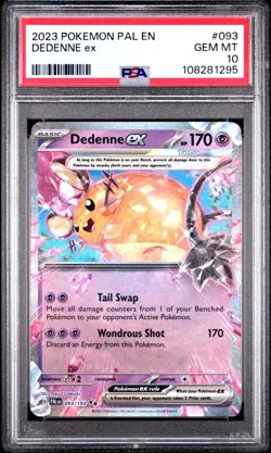 2023 Pokemon Paldea Evolved #093 Dedenne EX PSA 10 Card GEM MINT! Trusted Seller - Image 1