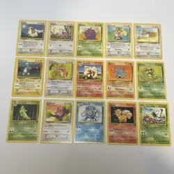 Lot Of 15 Vintage WOTC Base Set 2 Pokemon TCG Cards Common Uncommon 2000 Nintend - Image 1