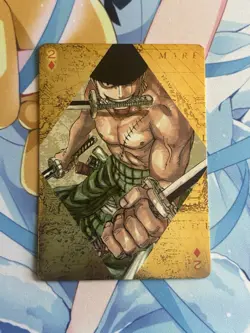 Official One Piece Jump Gold Playing Card Mint - Zoro Two of Diamonds - Image 1