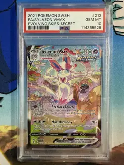 PSA 10 Sylveon VMAX 212/203 Evolving Skies Alt Art Pokemon Card - Image 1