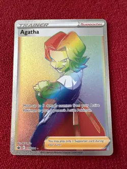 210/198 Agatha | Rare Rainbow Trainer Pokemon Trading Card Chilling Reign - Image 1
