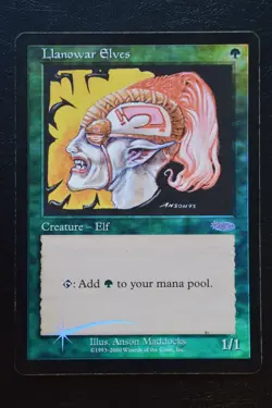 Magic The Gathering MTG LLANOWAR ELVES FOIL Friday Night Magic MP Played - Image 1