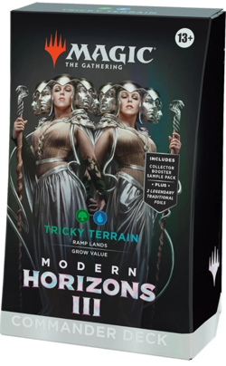 MTG Modern Horizons 3 Commander Deck - Tricky Terrain Sealed Magic the Gathering - Image 1