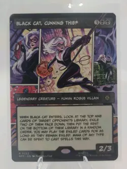 Black Cat, Cunning Thief #0222 R Borderless Regular MTG Marvel's Spider-Man NM - Image 1