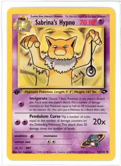 Sabrina's Hypno 56/132 1st Edition Gym Challenge Pokemon Card - Image 1