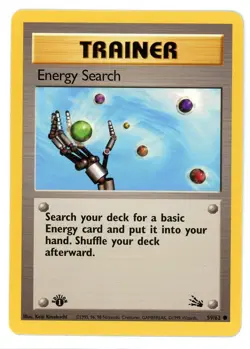 Energy Search 59/62 1st Edition Fossil Pokemon Card - Image 1