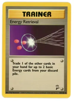 Energy Retrieval 110/130 Base Set 2 Pokemon Card - Image 1