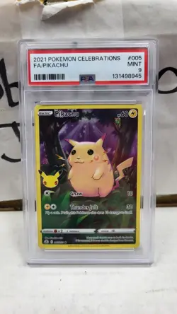 2021 PIKACHU FULL ART 25TH CELEBRATIONS POKEMON TCG PSA 9 MINT #005 - Image 2