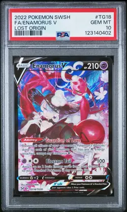 2022 POKEMON SWORD & SHIELD LOST ORIGIN #TG18 FULL ART/ENAMORUS V PSA 10 - Image 1