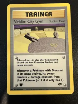 1st Edition Viridian City Gym - Gym Challenge - #123/132 - Vintage Pokemon Card - Image 1