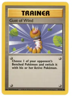 Gust of Wind 93/102 Base Set Unlimited Pokemon Card - Image 1