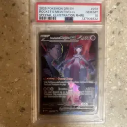 Pokemon Team Rocket's Mewtwo ex Destined Rivals SIR 231/182 PSA 10 Gem Mint - Image 1