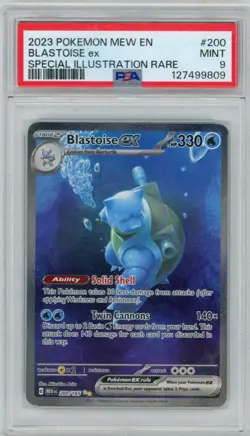 2023 Pokemon 151 Blastoise ex 200/165 Special Illustration Rare PSA 9 - Image 1