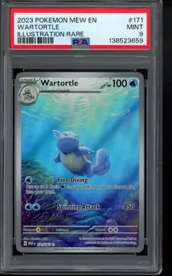 PSA 9 - 2023 Wartortle 171/165 Sv: Scarlet & Violet 151 Holo Pokemon - Image 1