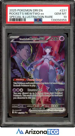 Pokemon 2025 Team Rocket's Mewtwo ex 231/182 SIR Destined Rivals GEM MINT PSA 10 - Image 1
