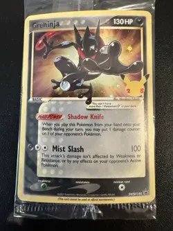 Pokemon TCG Greninja Gold Star SWSH144 Celebrations Sealed Promo Damaged - Image 1