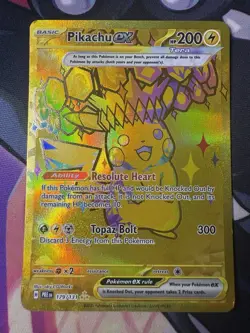 Pokemon Pikachu ex 179/131 Sv: Prismatic Evolutions Holo Hyper Rare Lightning - Image 1