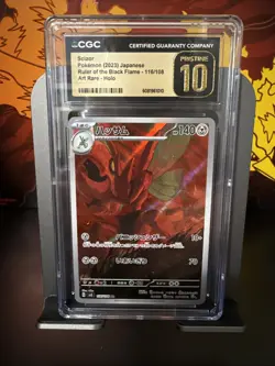 CGC Pristine 10 Scizor 116/108 Art Rare Ruler of the Black Flame sv3 Pokemon - Image 1