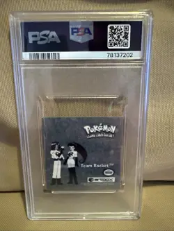 1999 Pokemon Stickers Team Rocket Series 1 Bonus Prism Sticker PSA 8 - Image 2