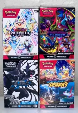 Pokemon Booster Bundle Lot Prismatic Evolutions, Black Bolt, Phantasmal, Surging - Image 5