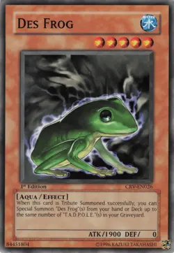 Yugioh Des Frog CRV-EN026 Common 1st Edition LP - Image 1