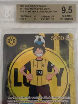 BVB One Piece ST13-003 Monkey D. Luffy Ruffy Sammelkarte Dortmund BGS 9.5 Gem MT - Image 2