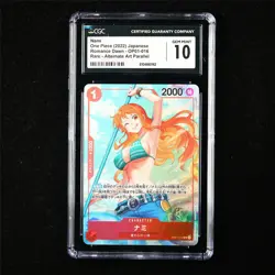 CGC 10 GEM MINT 2022 One Piece JPN Nami OP01-016 R (Alt Art Parallel) - Image 1
