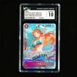 CGC 10 GEM MINT 2022 One Piece JPN Nami OP01-016 R (Alt Art Parallel) - Image 2